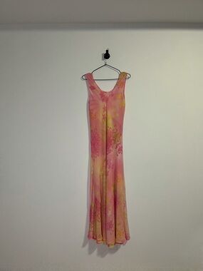 vintage fairy core pink flowy dress